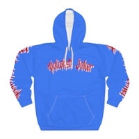 a blue hoodie with the word'joker'on it